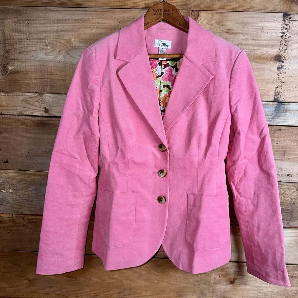 Lilly Pulitzer Pink Corduroy Blazer Size 4